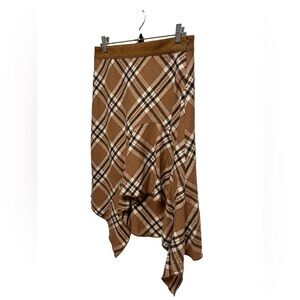 Y2K mango tartan asymmetrical frilly skirt